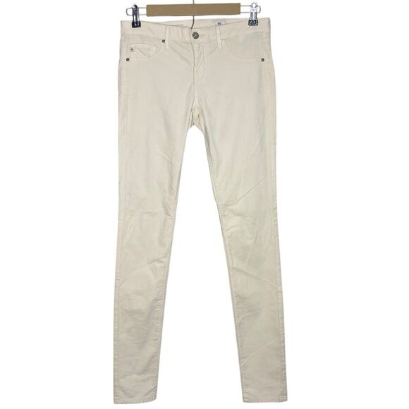 AG Adriano Goldschmied Pants Womens 27 Ivory Corduroy Legging Super Skinny NWT - Picture 1 of 15